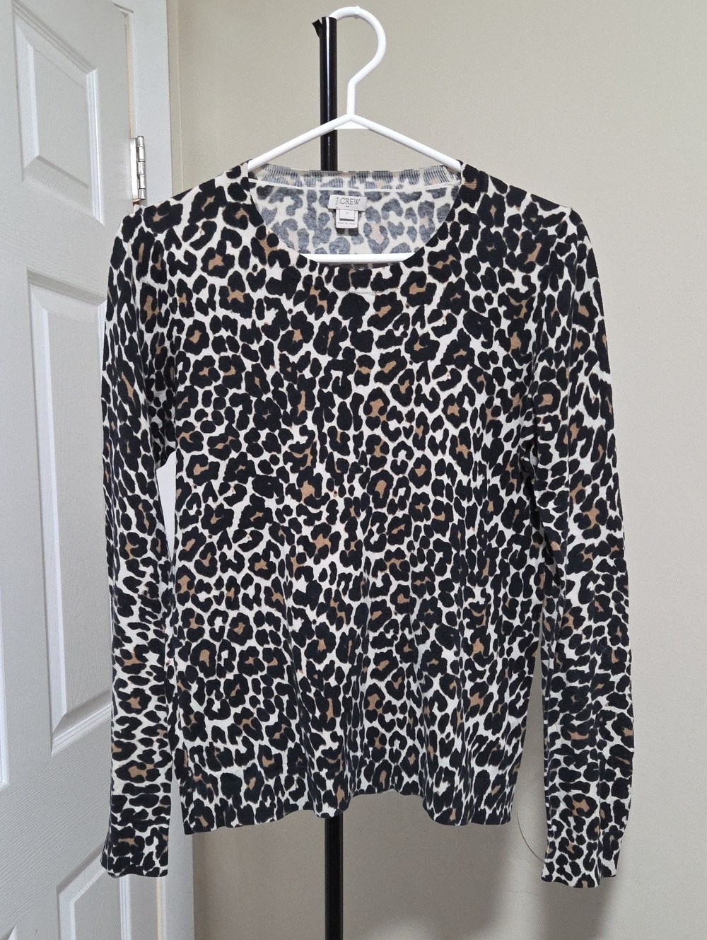 J. Crew 100% Cotton Leopard Print Long Sleeve Top